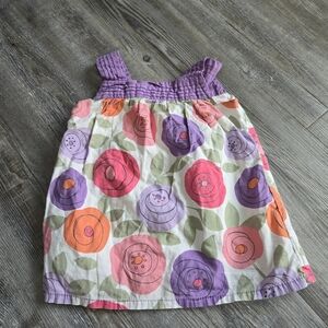 18M Girls Floral Shirt with Purple Straps